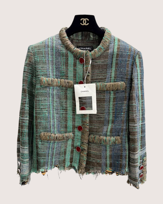 Chanel 26S Plaid Tweed Jacket - Green, Brown, Blue