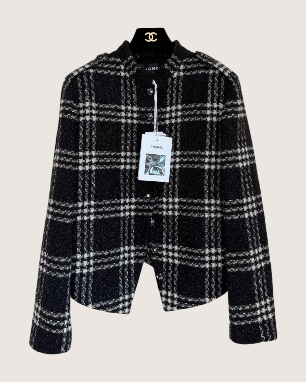 Chanel 22K Plaid Tweed Jacket