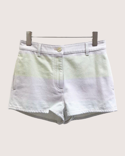 Chanel 24M Coco Beach Gradient Denim Shorts Purple, Green FR 36