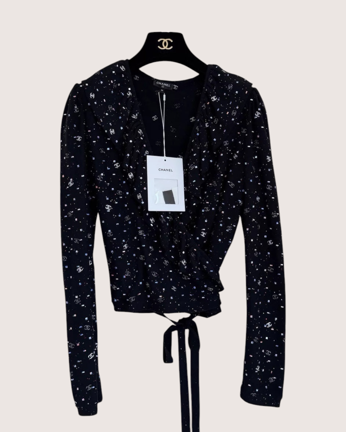 Chanel 20S CC Sequin Blouse Top
