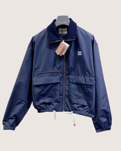Miu Miu Zip-Up Jacket Navy FR 34