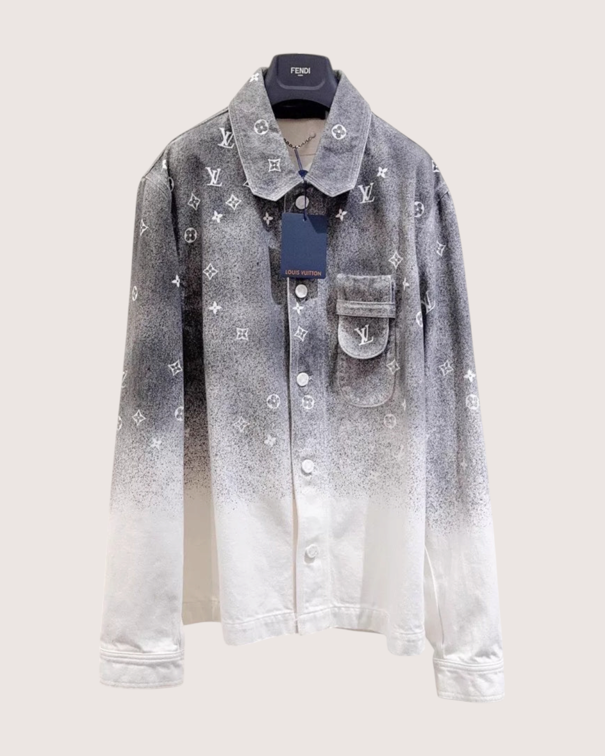 Louis Vuitton Monogram Gradient Jacket Grey, White, Black FR 38