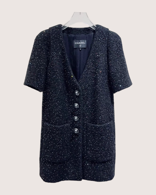 Chanel 17K Sequin Tweed Jacket - Black, Multicolor