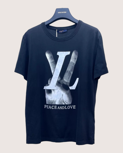 Louis Vuitton ‘Peace and Love’ T-Shirt Black FR 36