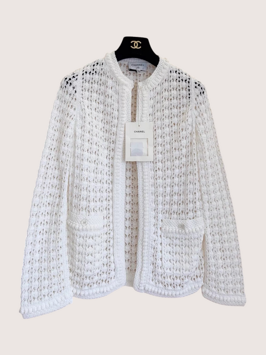 Chanel 26C Crochet Openwork Cardigan