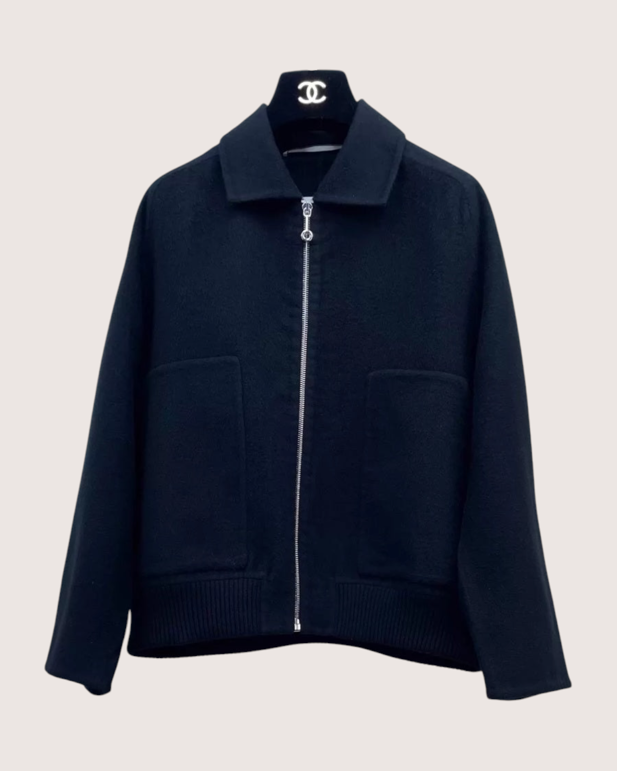 Hermès Hermes Cashmere Zip-Up Jacket Black FR 38