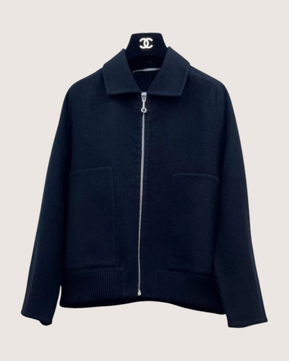 Hermès Hermes Cashmere Zip-Up Jacket Black FR 38