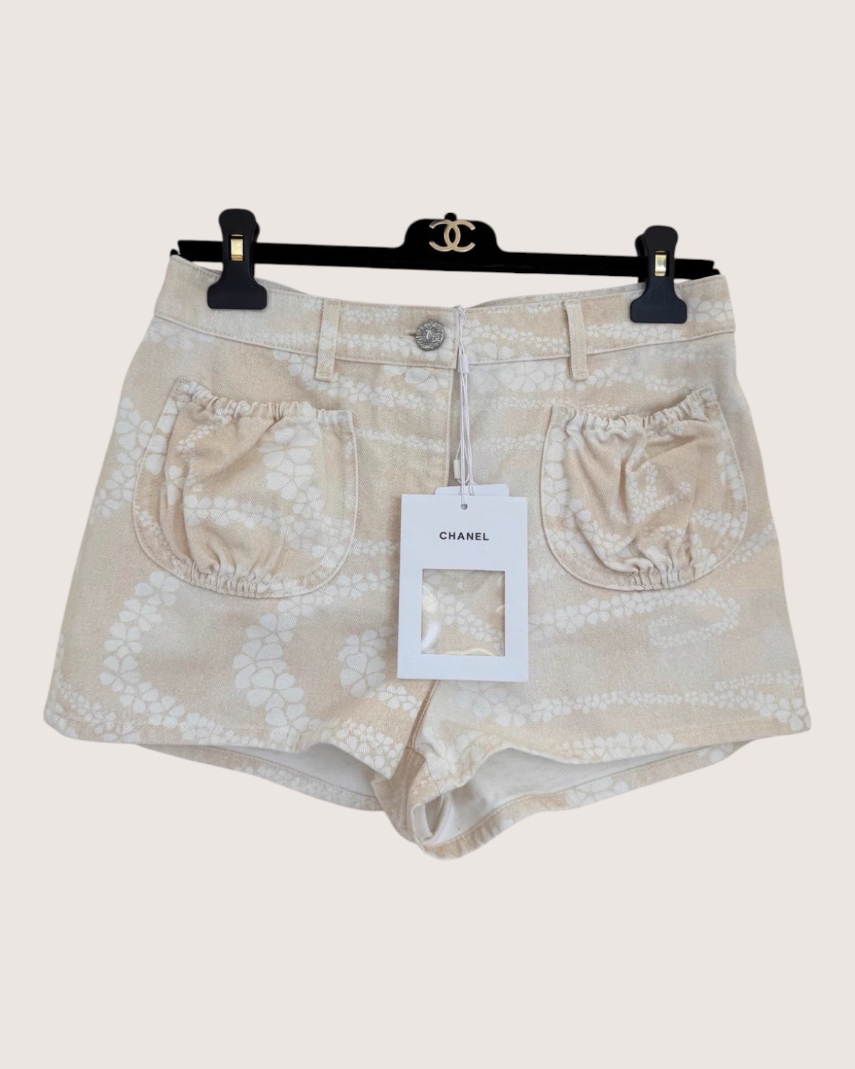 Chanel Coco Beach Denim Mini Shorts