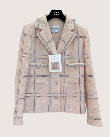 Chanel 21B Tweed Jacket Pink, Black FR 34