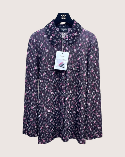 Chanel 24B Floral Jacket Pink, Black FR 34
