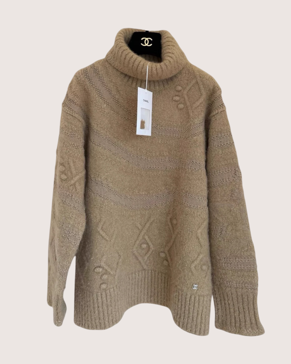 Chanel 23N Coco Neige Knit Wool Turtleneck Top