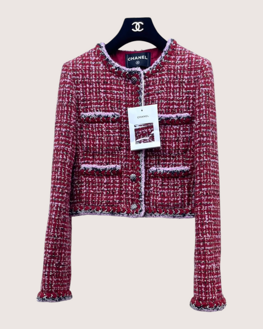 Chanel 25K Tweed Jacket Red, Pink FR 36
