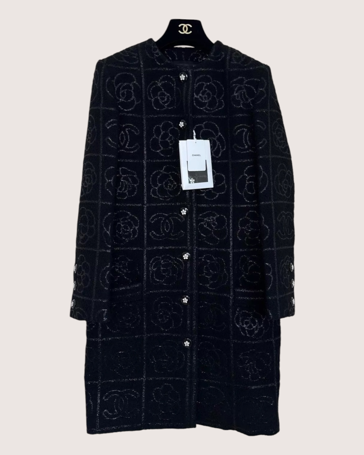 Chanel 23K Camellia Tweed Coat