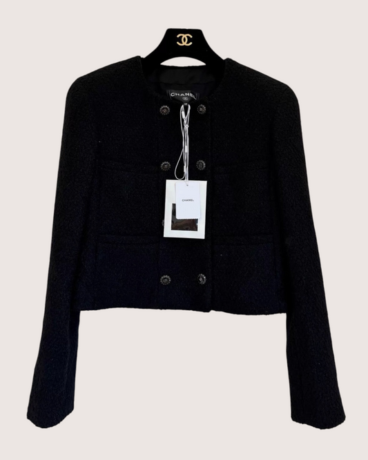 Chanel 25K Cashmere Jacket Black FR 38
