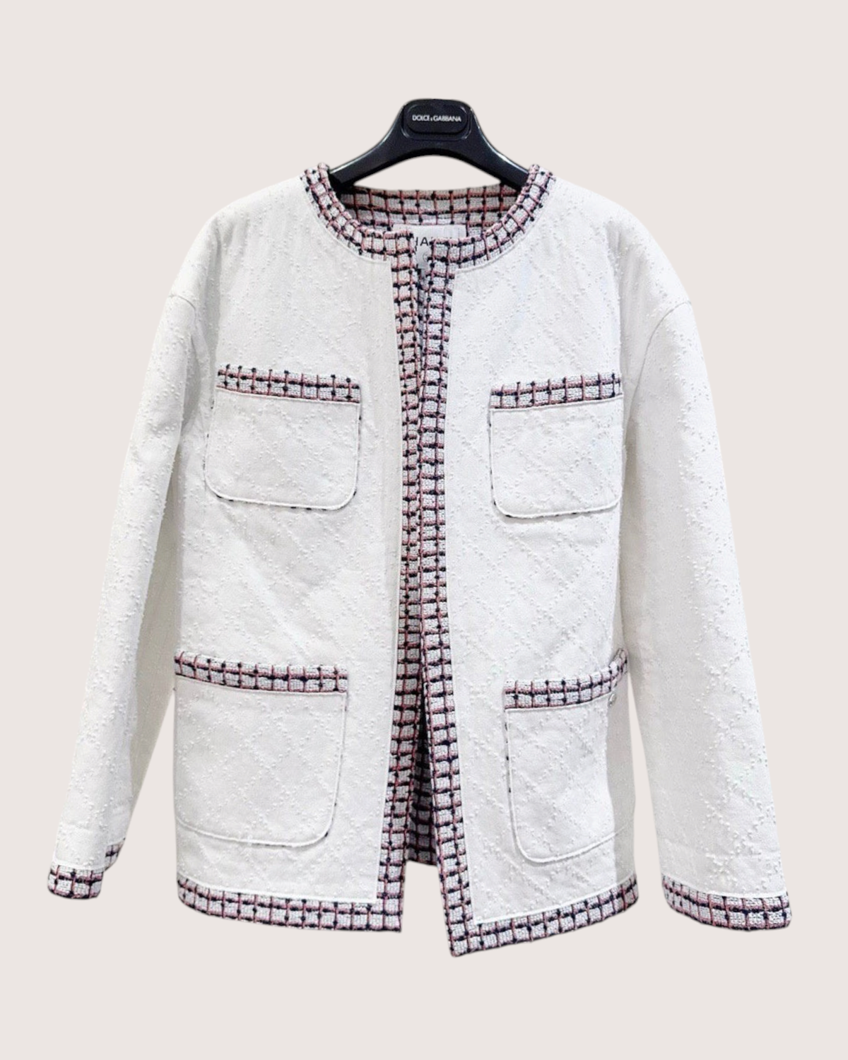 Chanel 19P Quilted Four-Pocket Jacket White, Multicolor FR 36