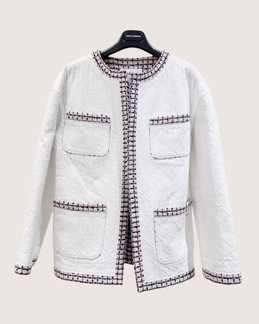 Chanel 19P Quilted Four-Pocket Jacket White, Multicolor FR 36