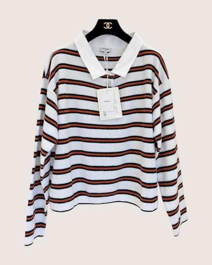 Chanel 26C Striped Polo Sweater