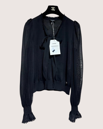Chanel 26C Neck-Tie Blouse