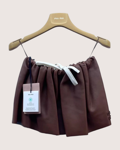 Miu Miu Leather Mini Skirt