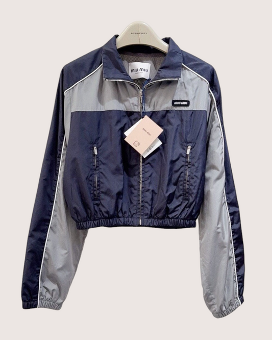 Miu Miu Zip-Up Track Jacket Navy, Grey IT 40