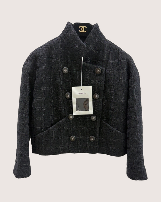 Chanel 24K Tweed Cropped Jacket - Black, Grey