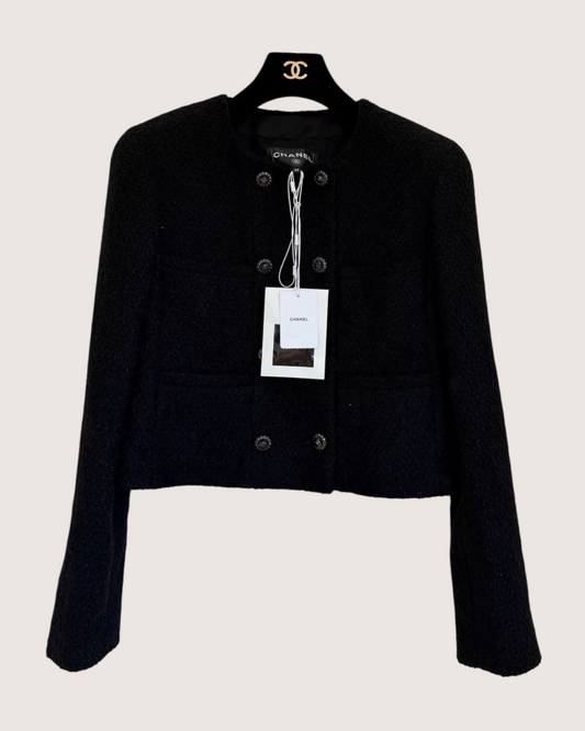 Chanel 25K Four-Pocket Cashmere Jacket - Black