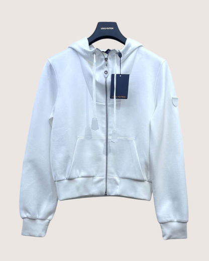 Louis Vuitton Zip-Up Hoodie White FR 36