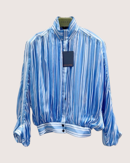 Louis Vuitton Striped Batwing-Sleeve Shirt Blue, White FR 32