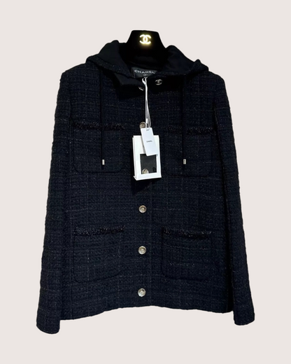 Chanel 25B Hooded Tweed Jacket