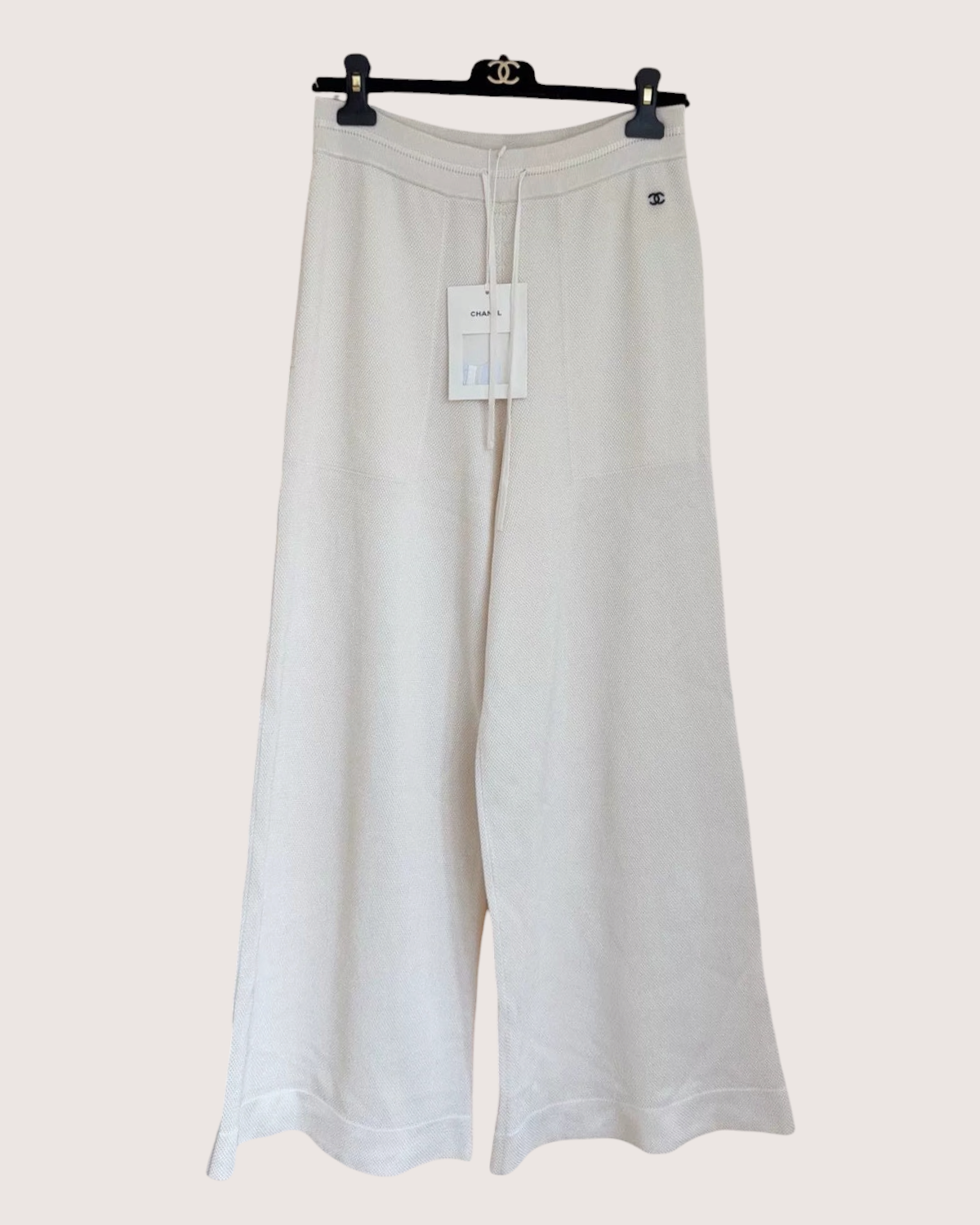 Chanel 26S Wide-Leg Trousers Beige/Ecru FR 38