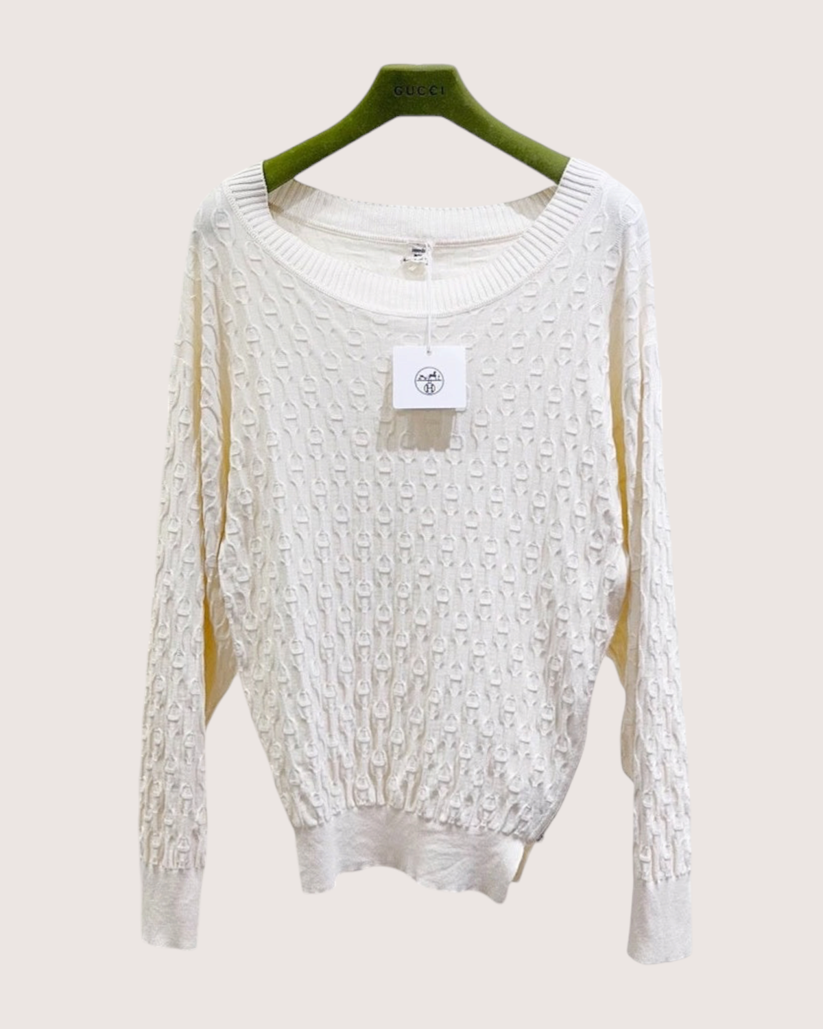 Hermès Chaîne d'Ancre Sweater Beige/Ecru FR 34