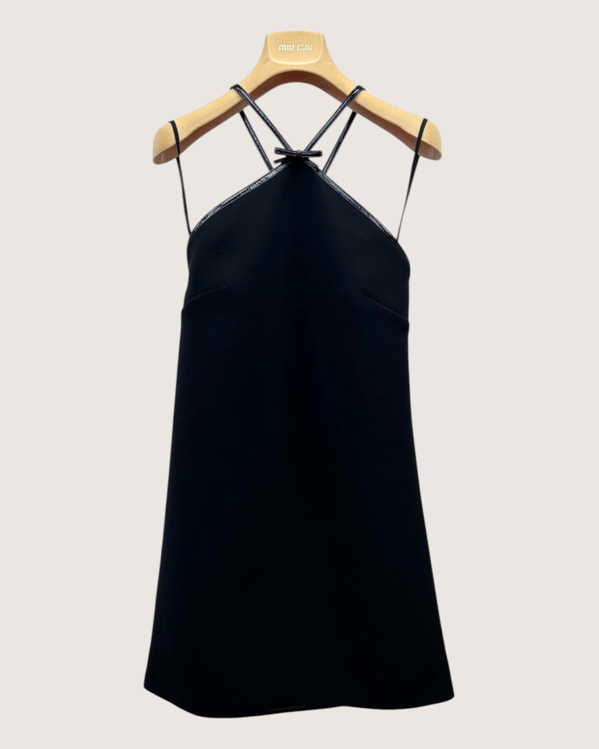 Miu Miu Bow Halter Mini Dress Black FR 38