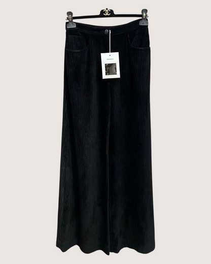 Chanel 25K Wide-Leg Trousers Black FR 34