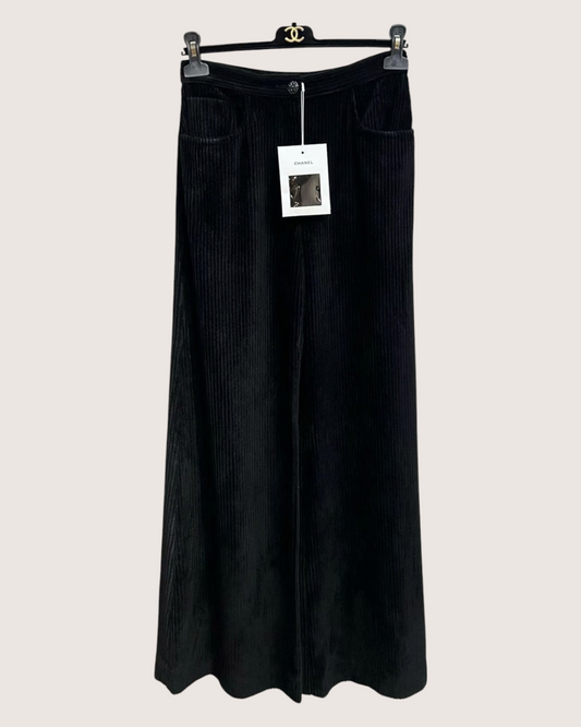 Chanel 25K Wide-Leg Trousers Black FR 34