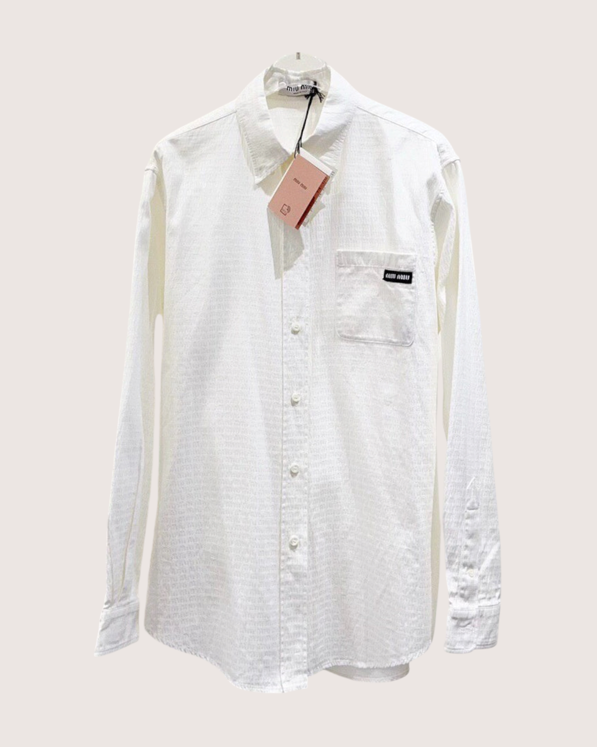 Miu Miu Logo Jacquard Shirt White FR 36