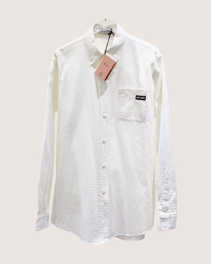 Miu Miu Logo Jacquard Shirt White FR 36