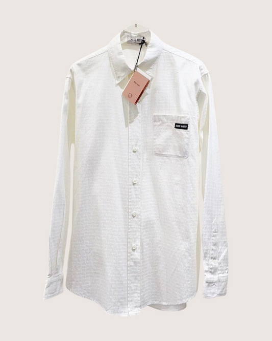 Miu Miu Logo Jacquard Shirt White IT 40