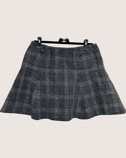 Chanel 24A Tweed Skirt Grey FR 40
