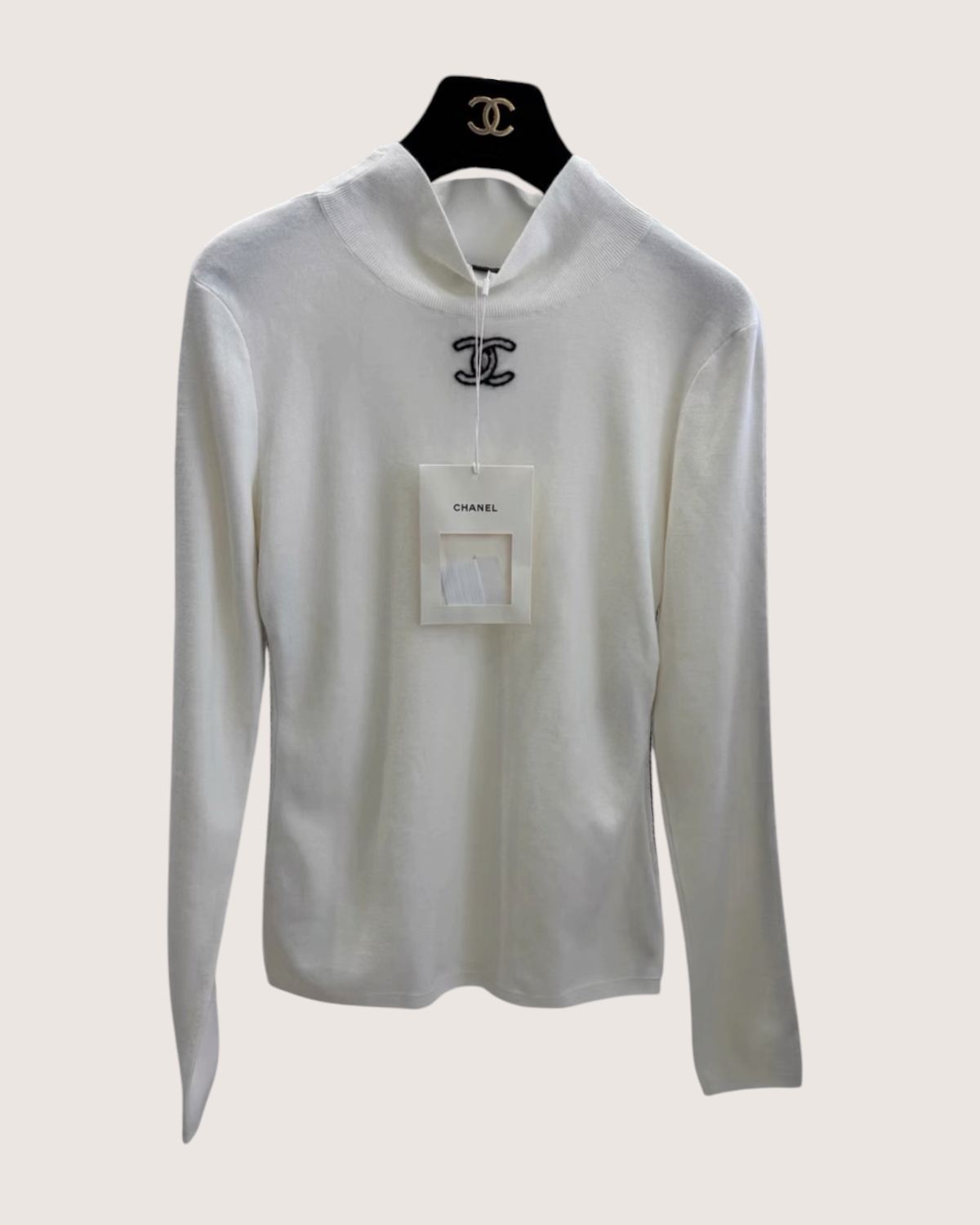 Chanel 25N Coco Neige Ski Top White, Black FR 40