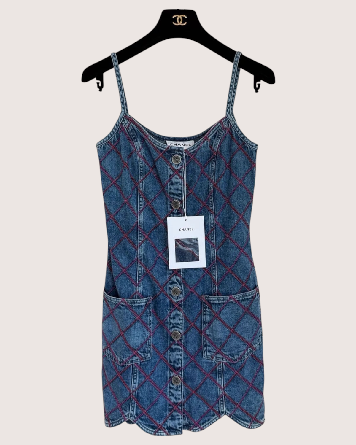 Chanel Quilted Denim Mini Dress