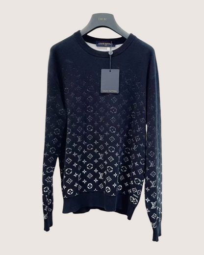 Louis Vuitton Gradient Monogram Sweater Navy, White FR 36
