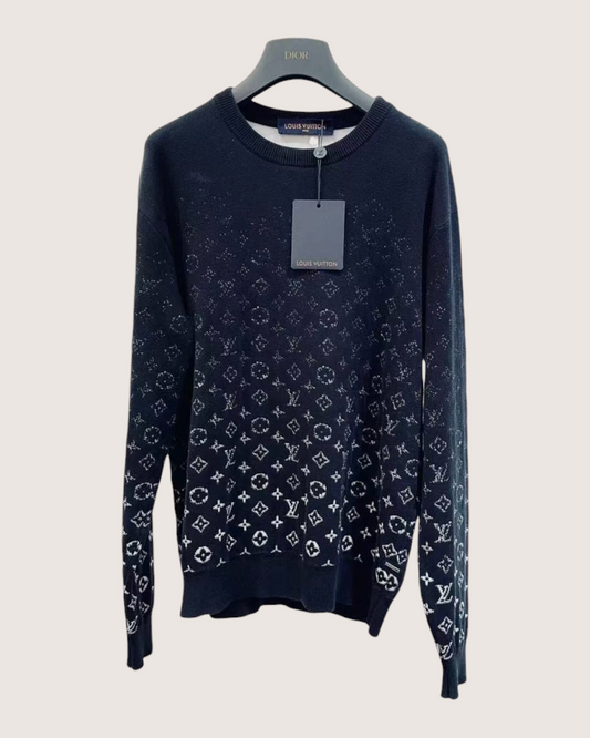 Louis Vuitton Gradient Monogram Sweater - Navy, White