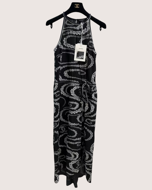 Chanel 25M Coco Beach Maxi Dress - Black, White