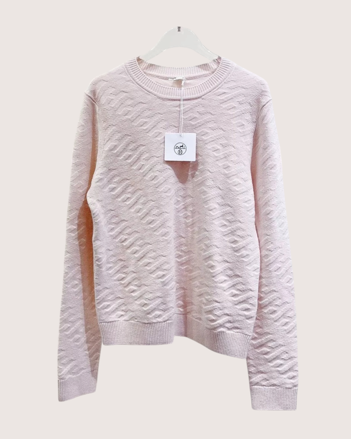 Hermès Wool Logo Sweater Pink FR 40