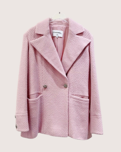 Chanel 22K Tweed Jacket Pink FR 36