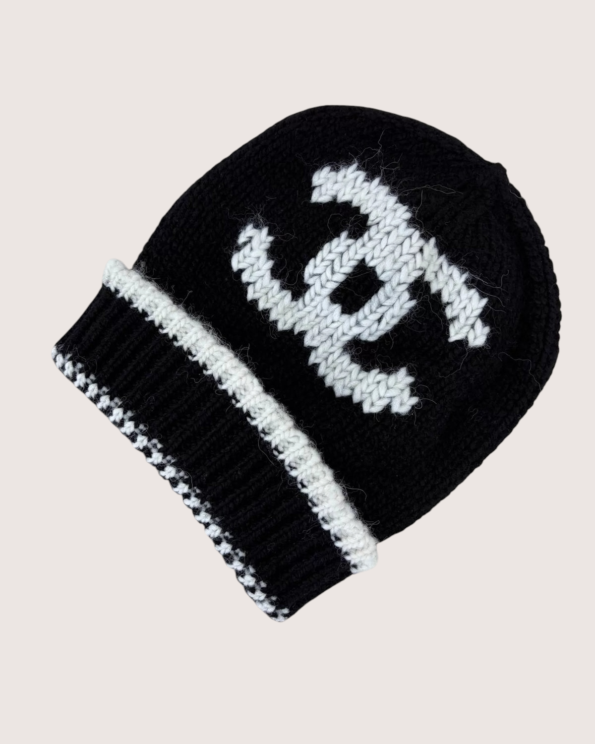 Chanel 26A CC Logo Hat Black, White One Size