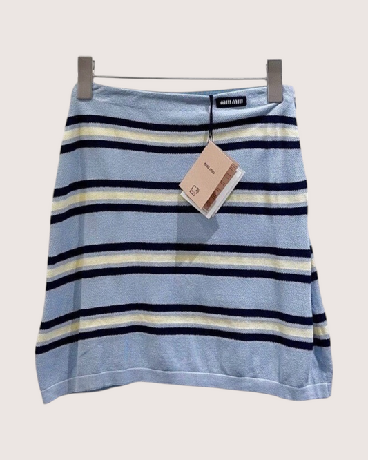 Miu Miu Striped Mini Skirt Blue, Navy, Yellow IT 38