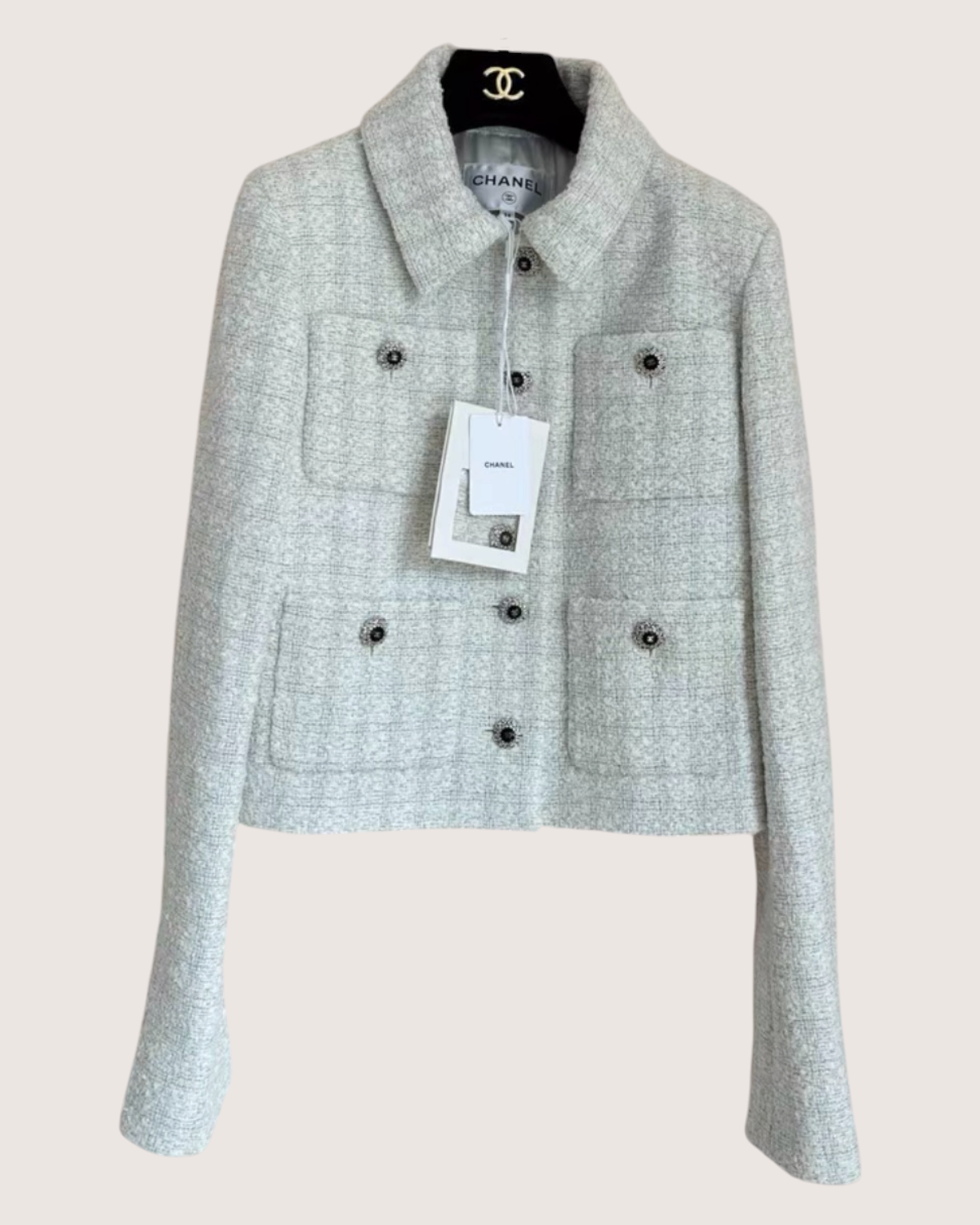 Chanel 25K Four-Pocket Tweed Jacket