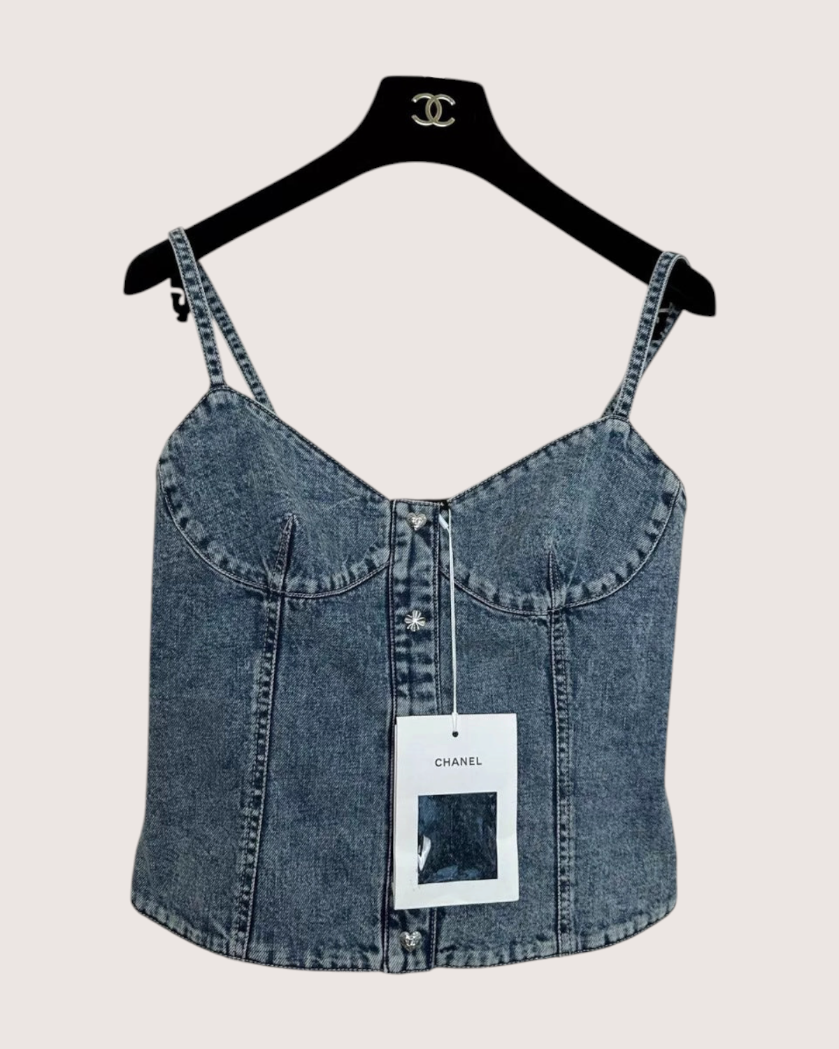 Chanel 25B Denim Bustier Top