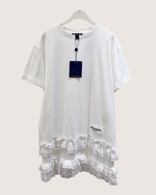 Louis Vuitton Ruffled Mini Dress White FR 36